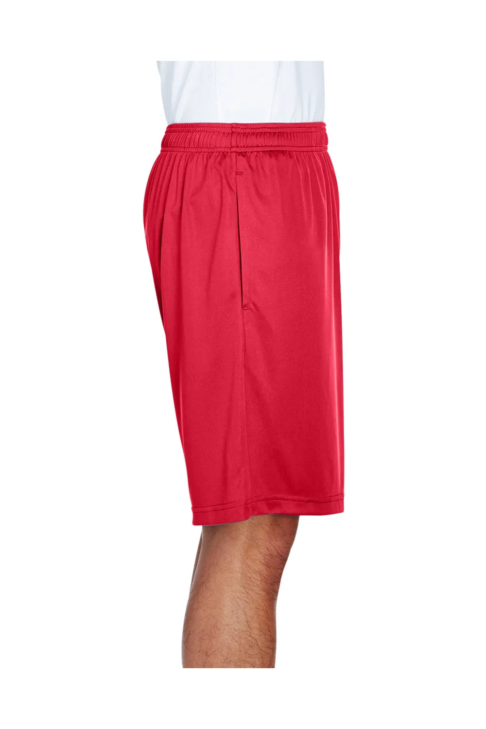 Team 365 Mens Zone Performance Moisture Wicking Shorts w/ Pockets - Red