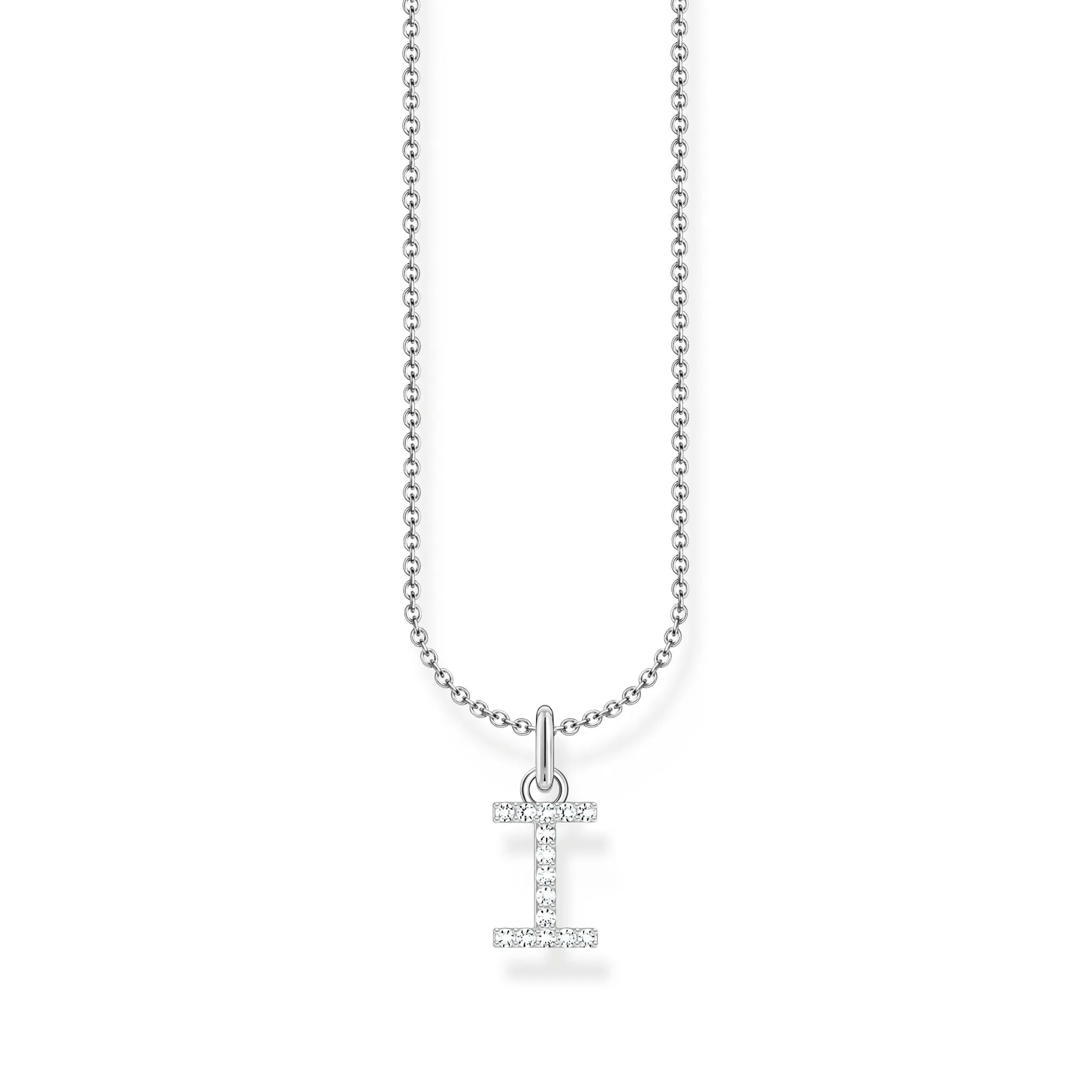 Collier pour femmes Thomas Sabo avec pendentif lettre I et zirconia blanc - argent