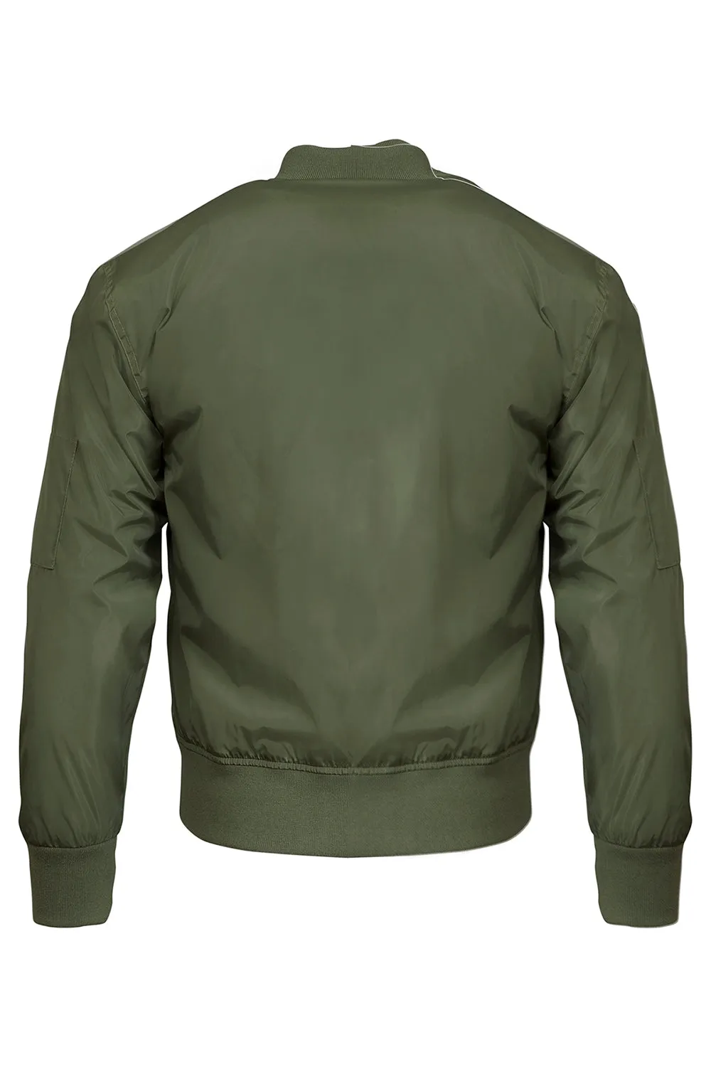 Threadfast Apparel Mens Bomber Full Zip Jacket - Army Green