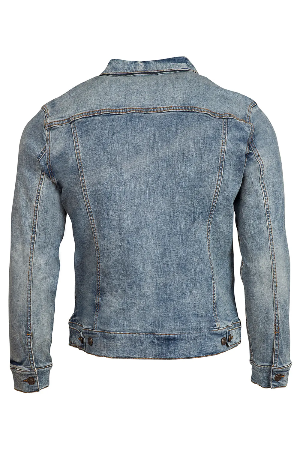 Threadfast Apparel Mens Button Down Denim Jacket - Light Blue
