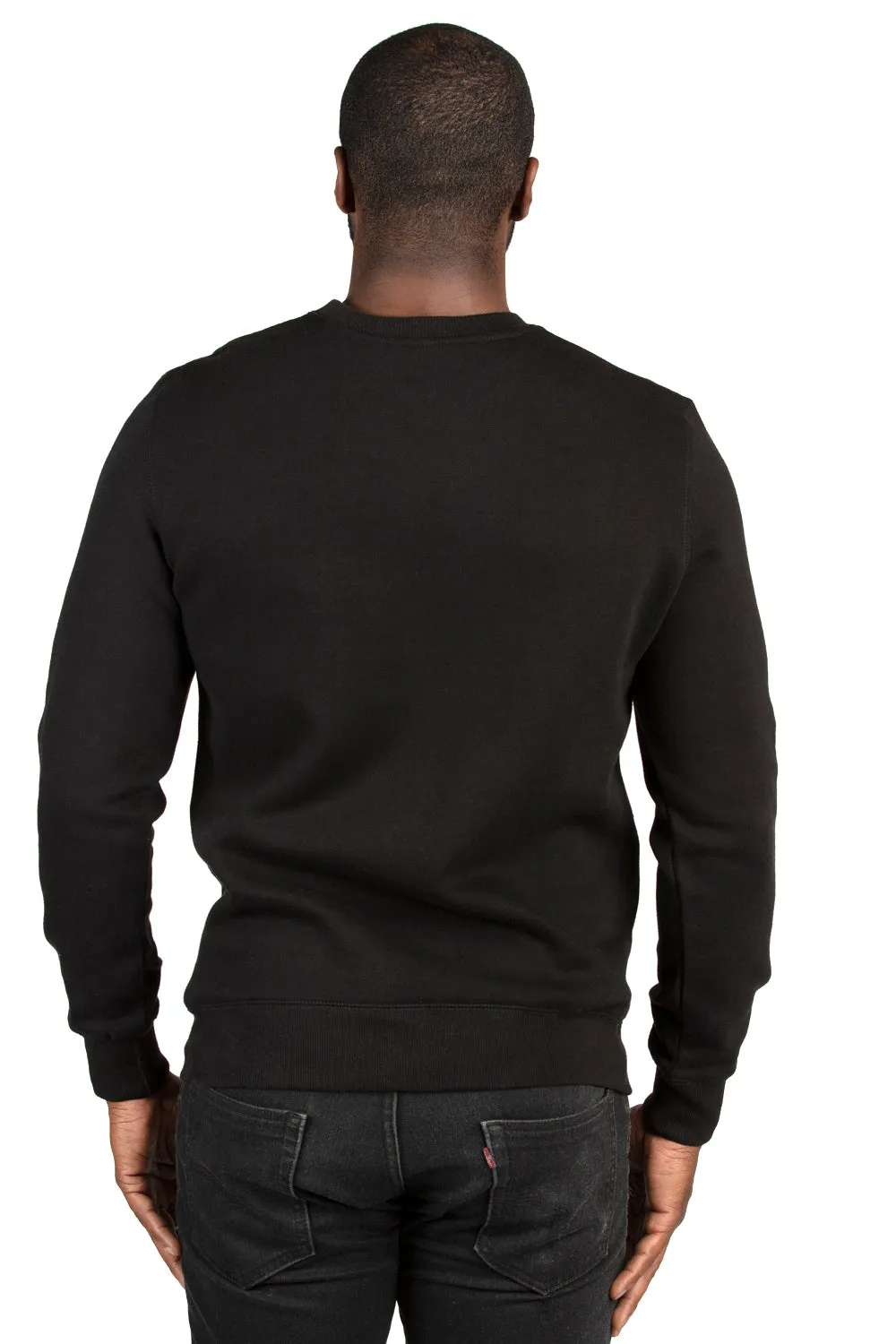 Threadfast Apparel Mens Ultimate Fleece Crewneck Sweatshirt - Black