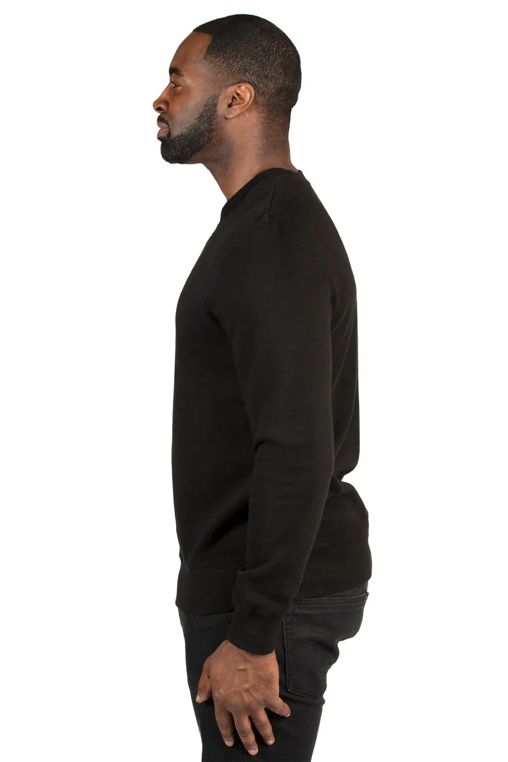 Threadfast Apparel Mens Ultimate Fleece Crewneck Sweatshirt - Black