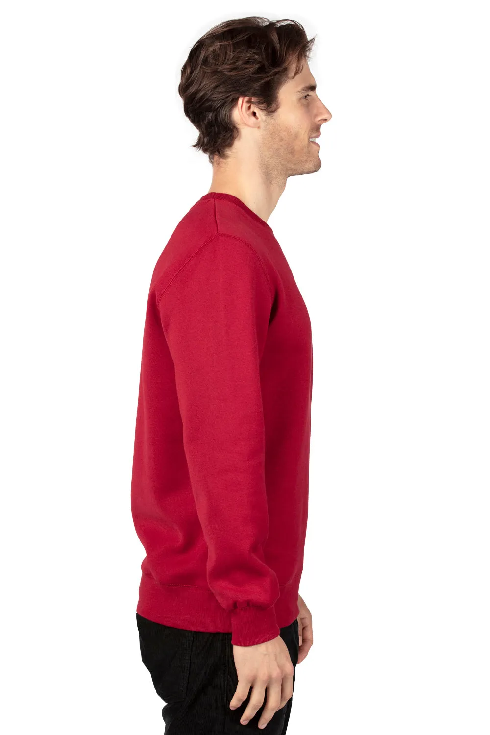 Threadfast Apparel Mens Ultimate Fleece Crewneck Sweatshirt - Burgundy