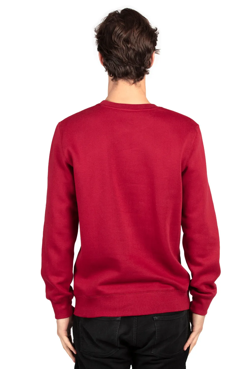 Threadfast Apparel Mens Ultimate Fleece Crewneck Sweatshirt - Burgundy