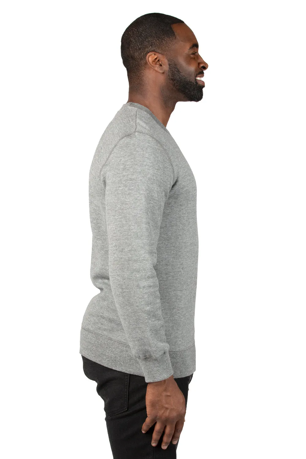 Threadfast Apparel Mens Ultimate Fleece Crewneck Sweatshirt - Heather Grey