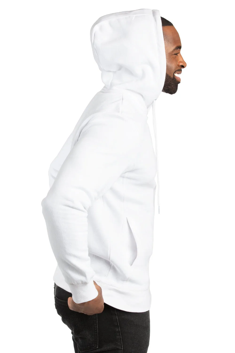 Threadfast Apparel Mens Ultimate Fleece Hooded Sweatshirt Hoodie w/ Pockets - White