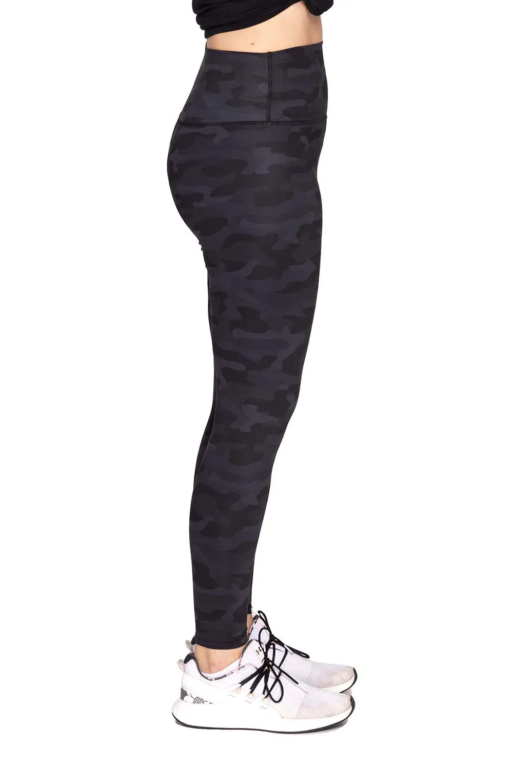 Threadfast Apparel Womens Impact Leggings w/ Pocket - Black Camo