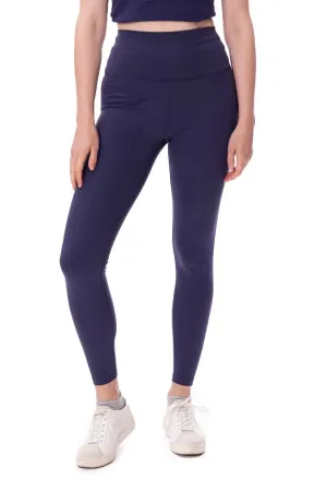Threadfast Apparel Womens Impact Leggings w/ Pocket - Navy Blue