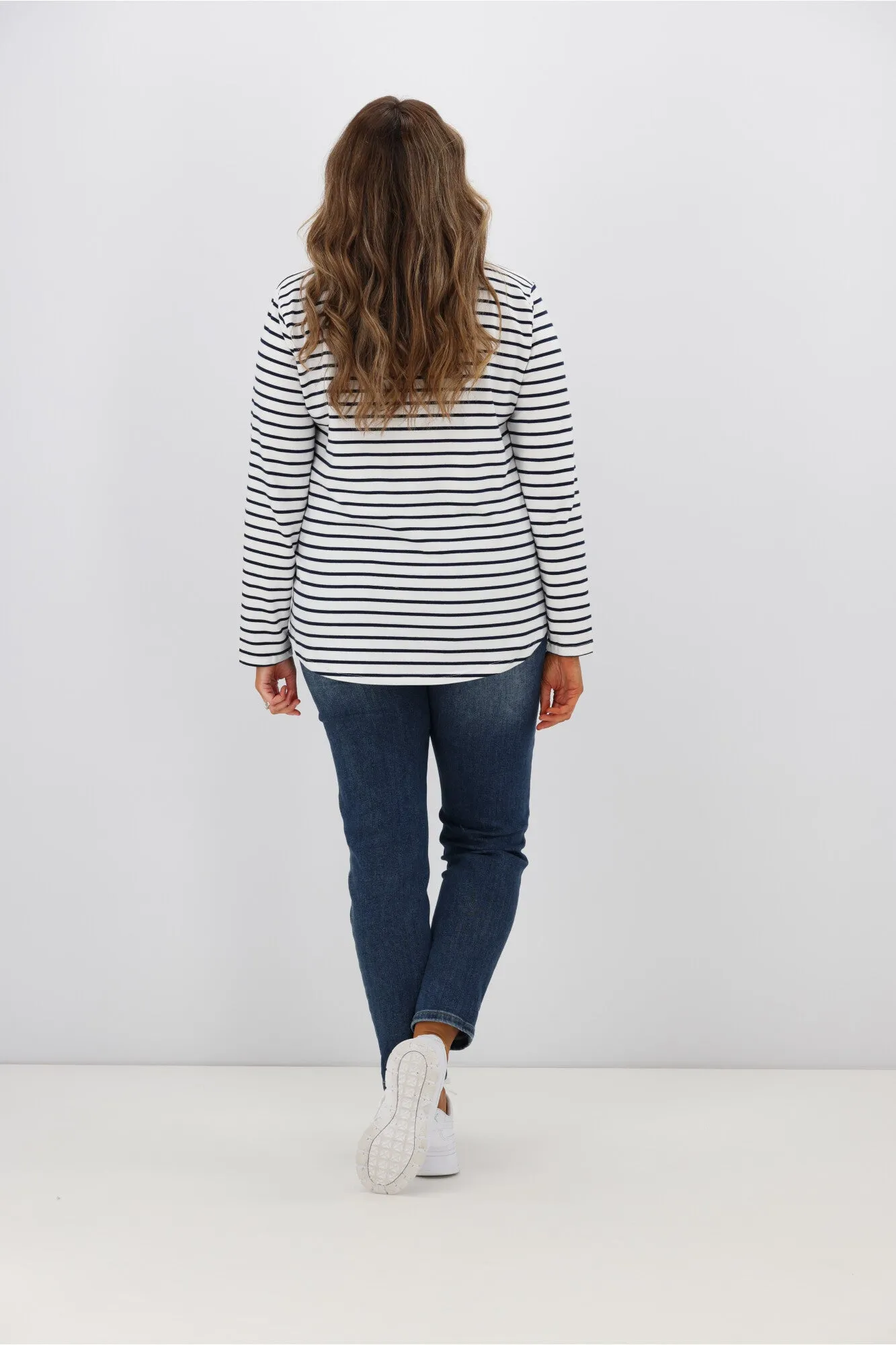 Threadz Annie Star Stripe Tee Navy/White