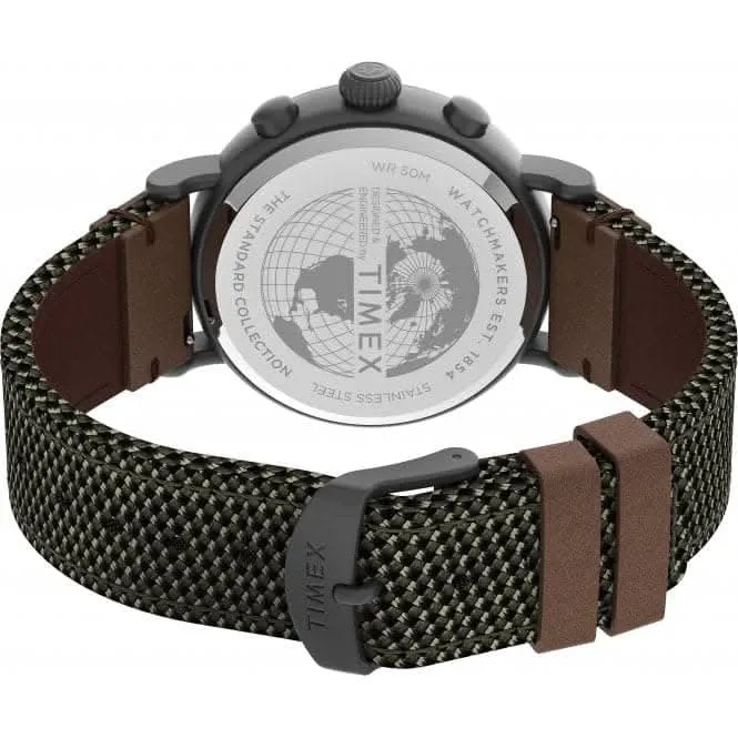 Montre Timex Standard Chronographe avec Bracelet en Tissu et Cuir TW2U89500