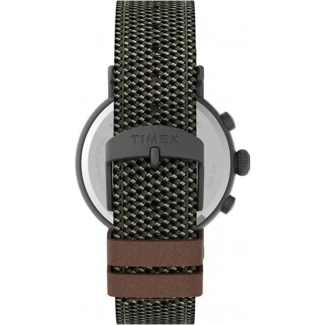 Montre Timex Standard Chronographe avec Bracelet en Tissu et Cuir TW2U89500