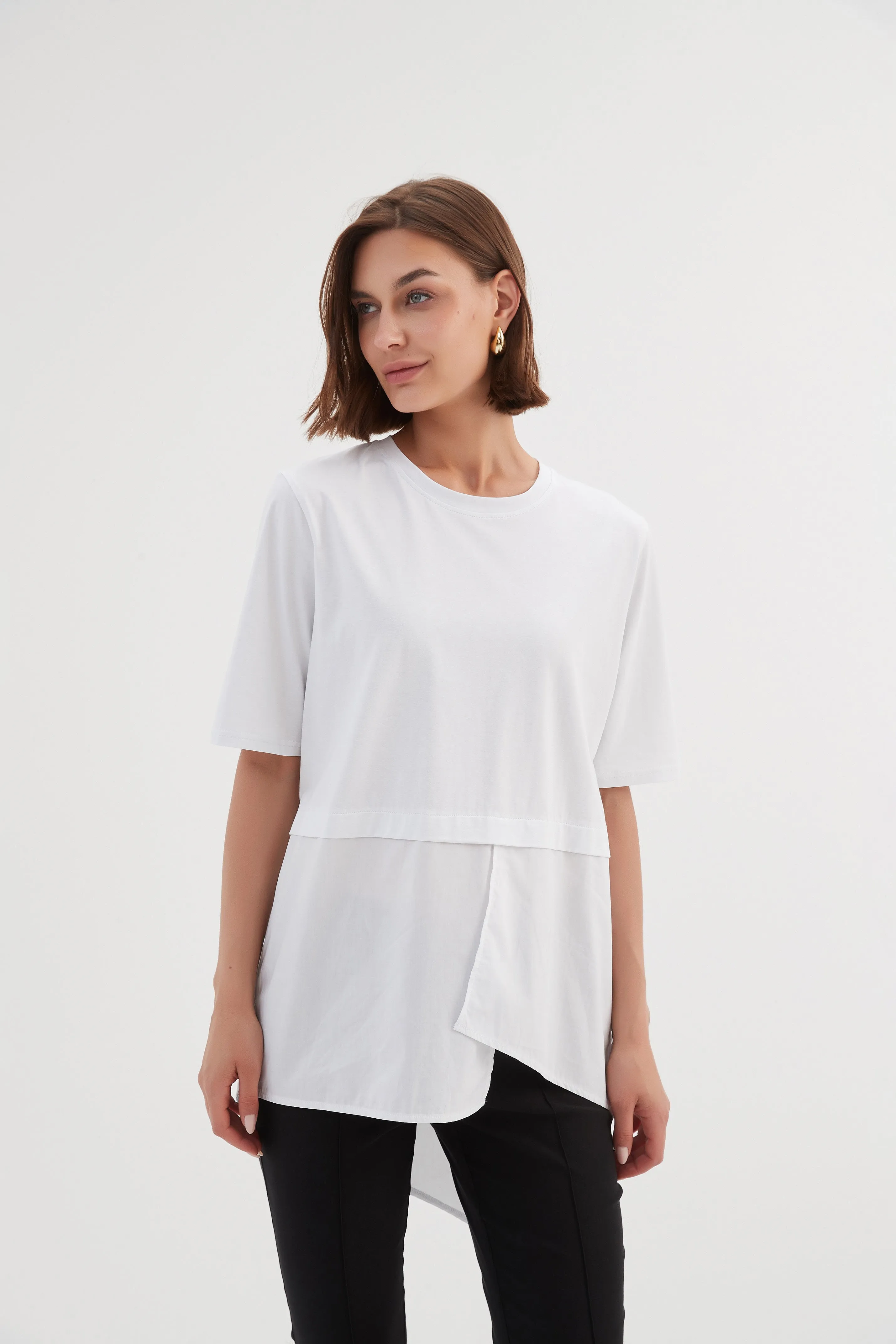 Tirelli Split Back Combi Tee White