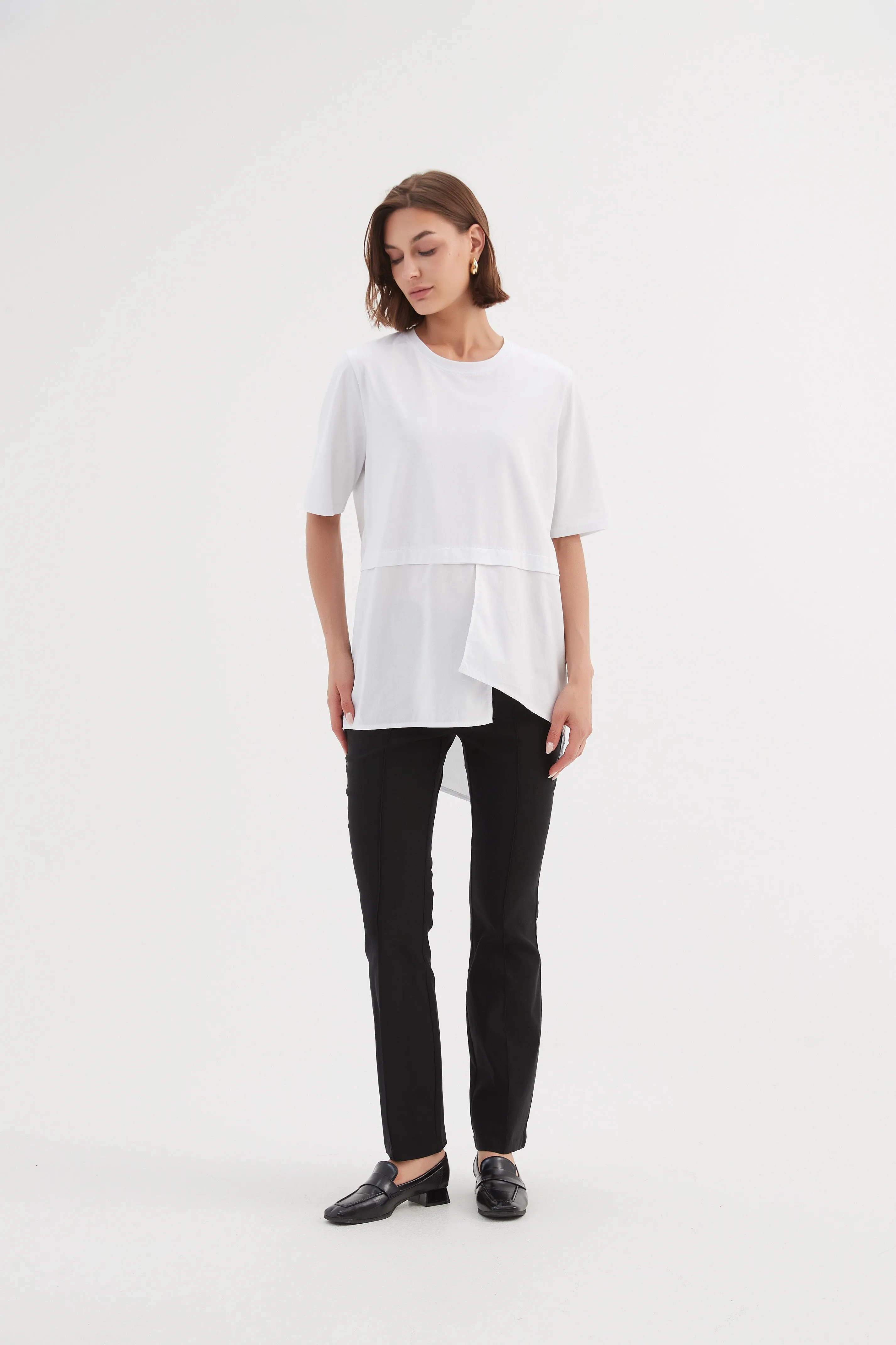 Tirelli Split Back Combi Tee White