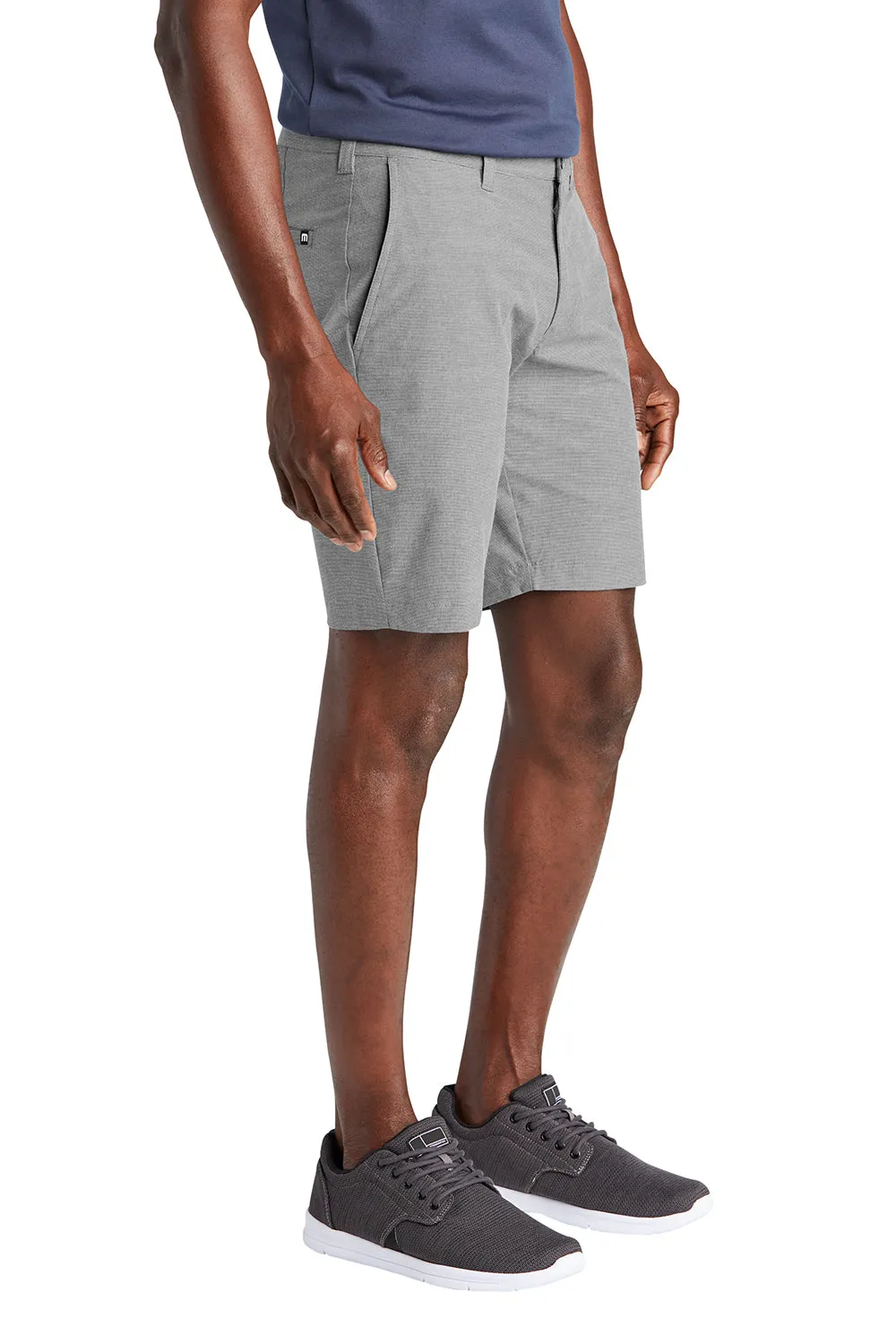 TravisMathew Mens El Dorado Wrinkle Resistant Shorts w/ Pockets - Light Grey