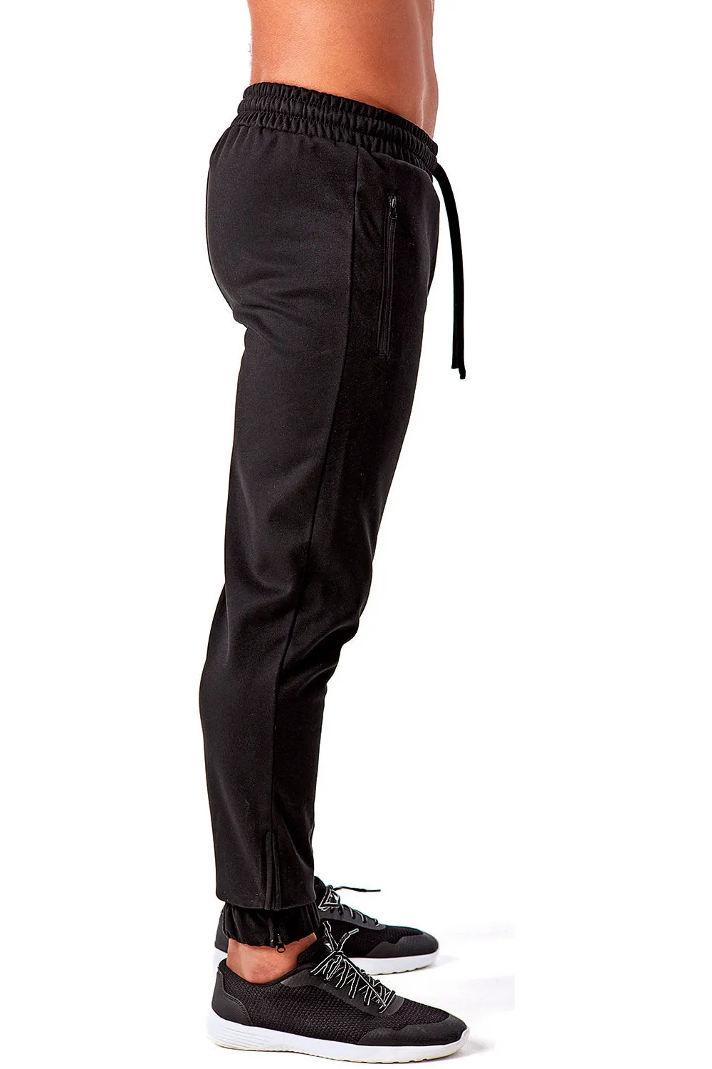 TriDri Mens Moisture Wicking Jogger Sweatpants w/ Pockets - Black