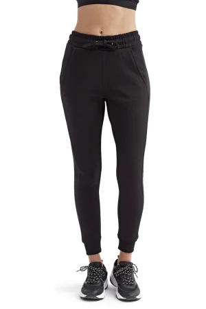 TriDri Womens Maria Fitted Jogger Sweatpants w/ Pockets - Black