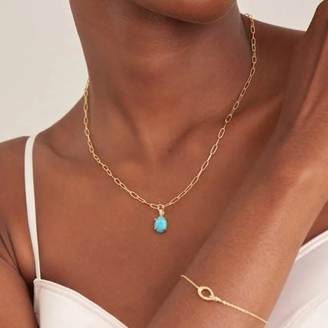 Collier Pendentif à Chaîne Grosse Maillons Turquoise N044-04G Ania Haie Jewellery