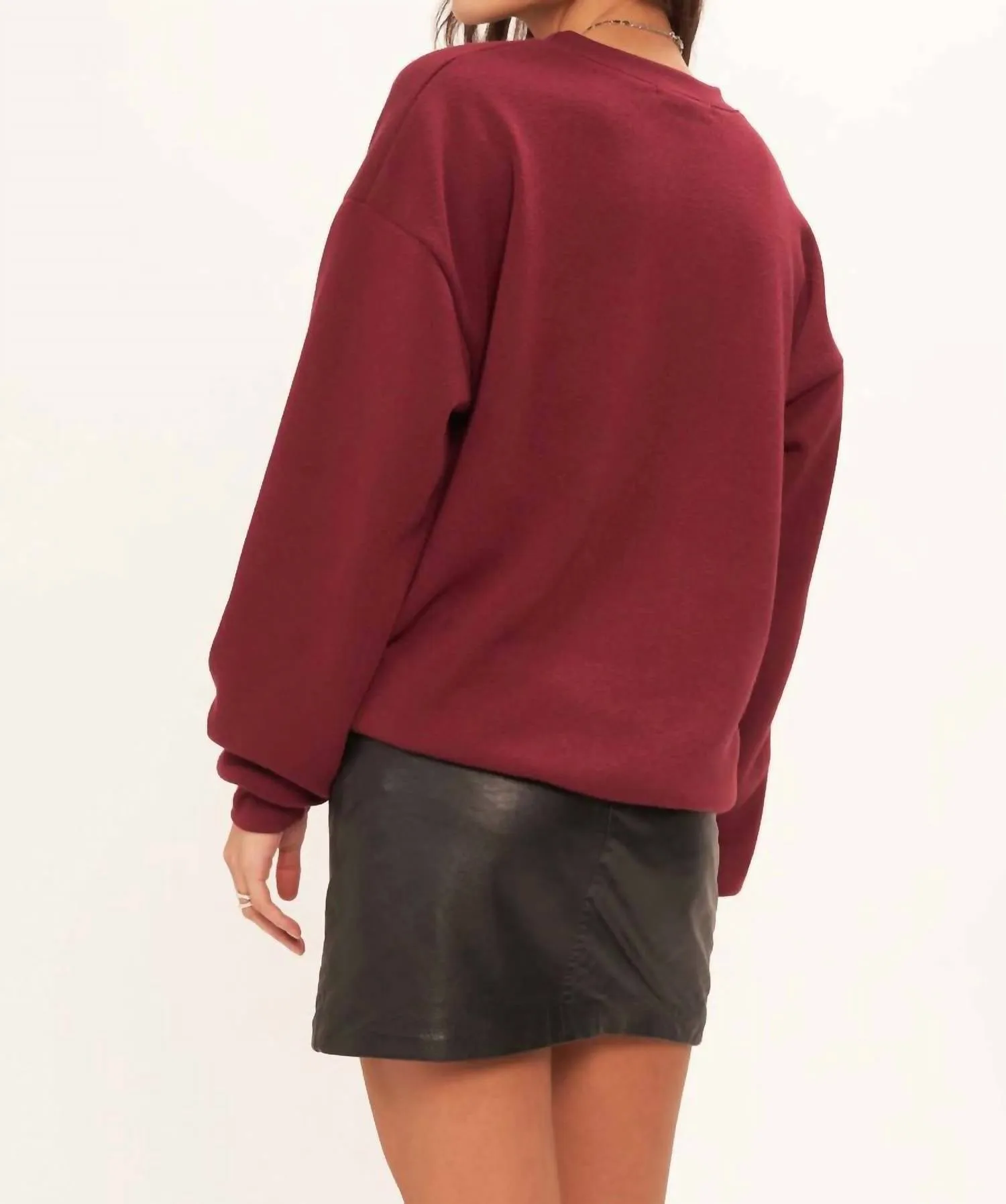 Varsity Sweatshirt In Merlot
