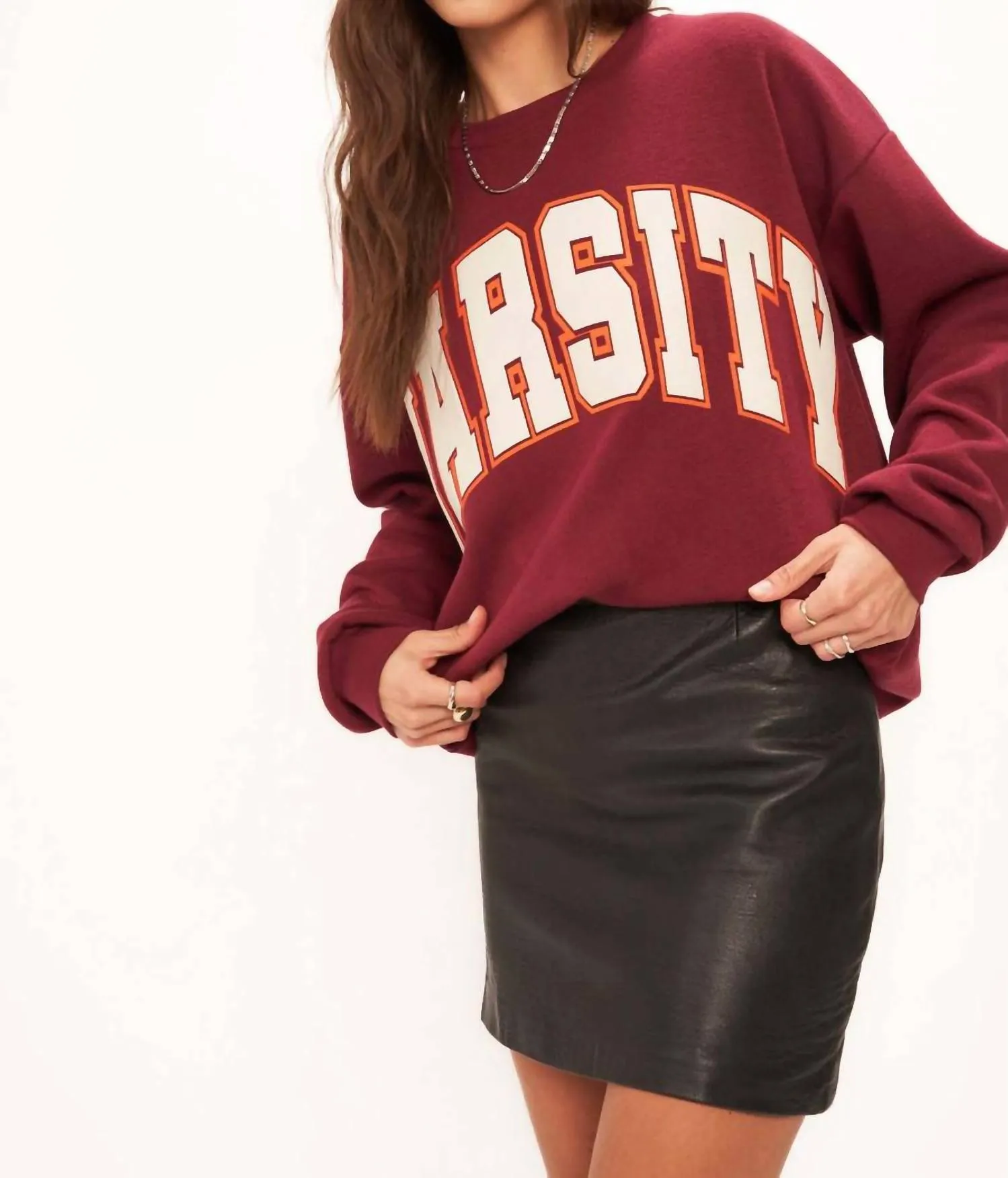 Varsity Sweatshirt In Merlot
