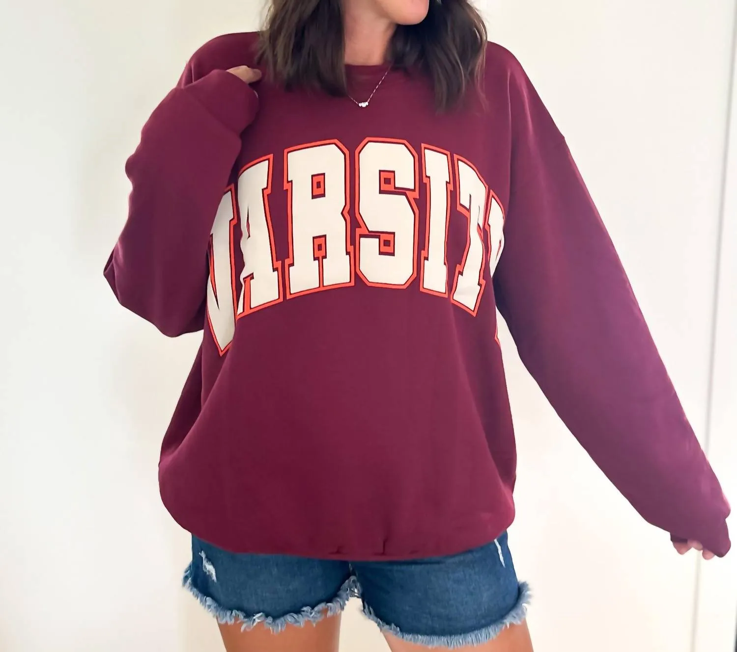 Varsity Sweatshirt In Merlot