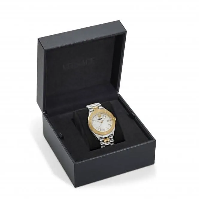 Montre Versace Timeless V Dôme Blanc-Argent Saphir VE8E00424