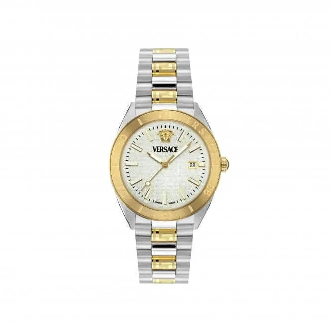 Montre Versace Timeless V Dôme Blanc-Argent Saphir VE8E00424