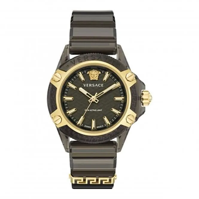 Montre unisexe iconique active Indiglo noire Versace VE6E00123