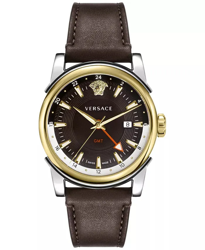 Montres Versace Montre Vintage GMT pour Homme 42mm à Quartz Versace