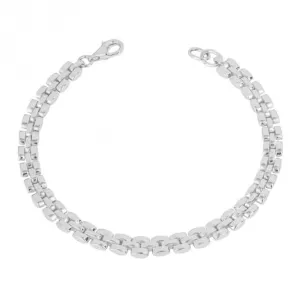 Bracelet en argent avec chaîne de montre B5394 - Bijoux Beginnings