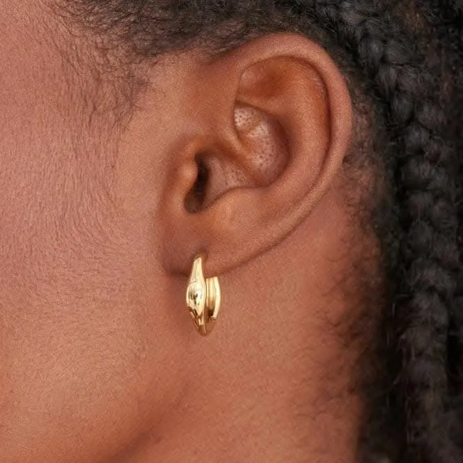 Boucles d'oreilles Huggie à motif vague E044-03G Ania Haie Jewellery