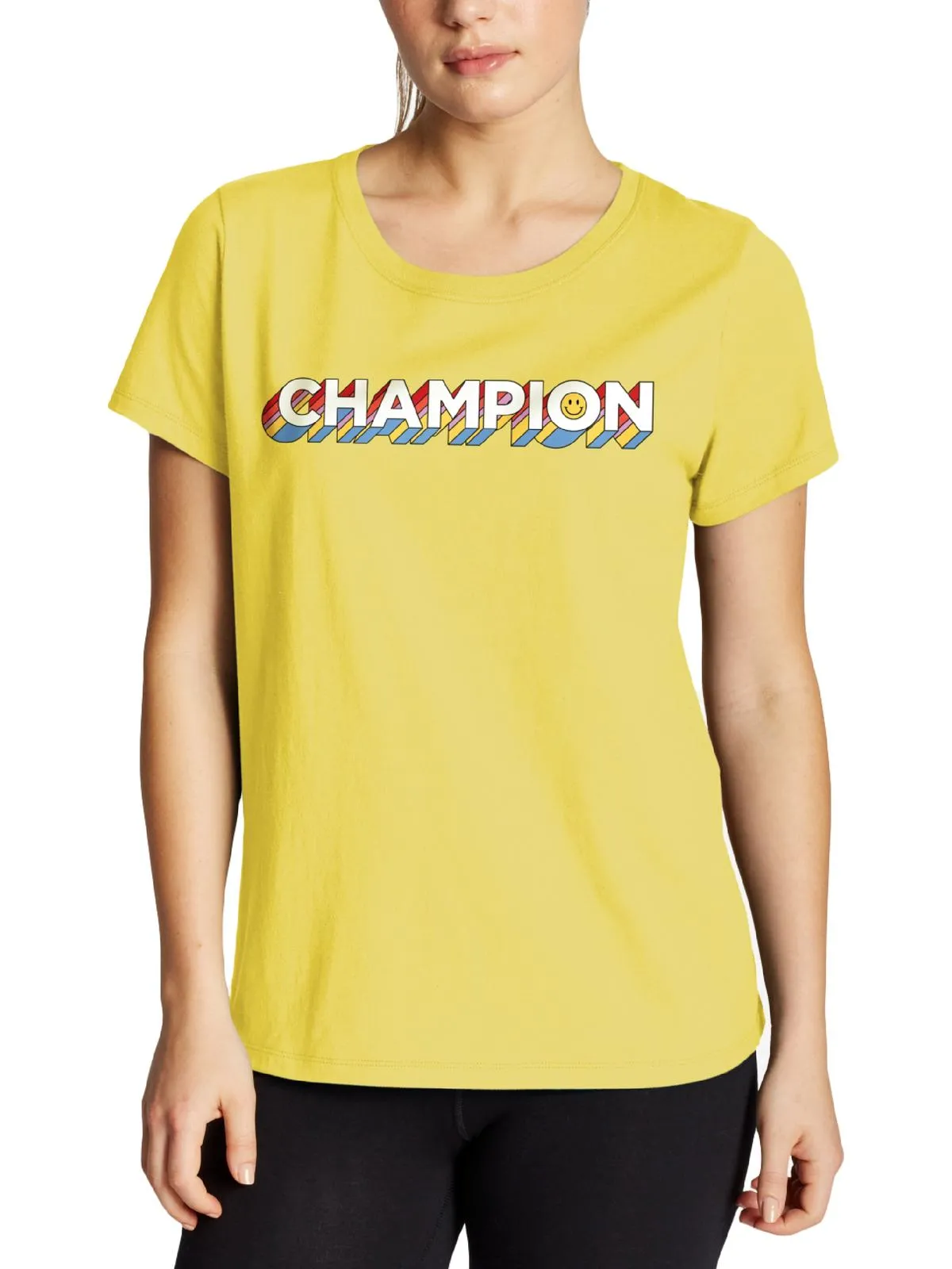Womens Crewneck Knit Graphic T-Shirt