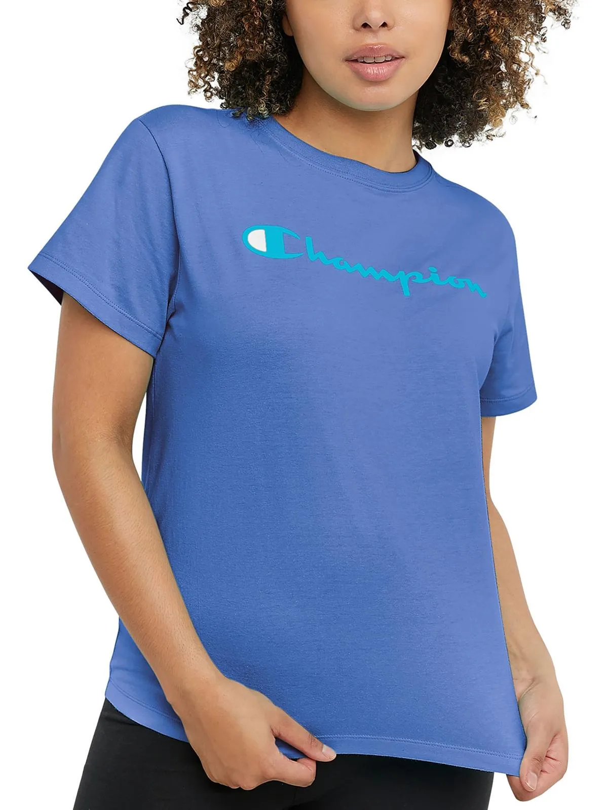 Womens Crewneck Knit Graphic T-Shirt