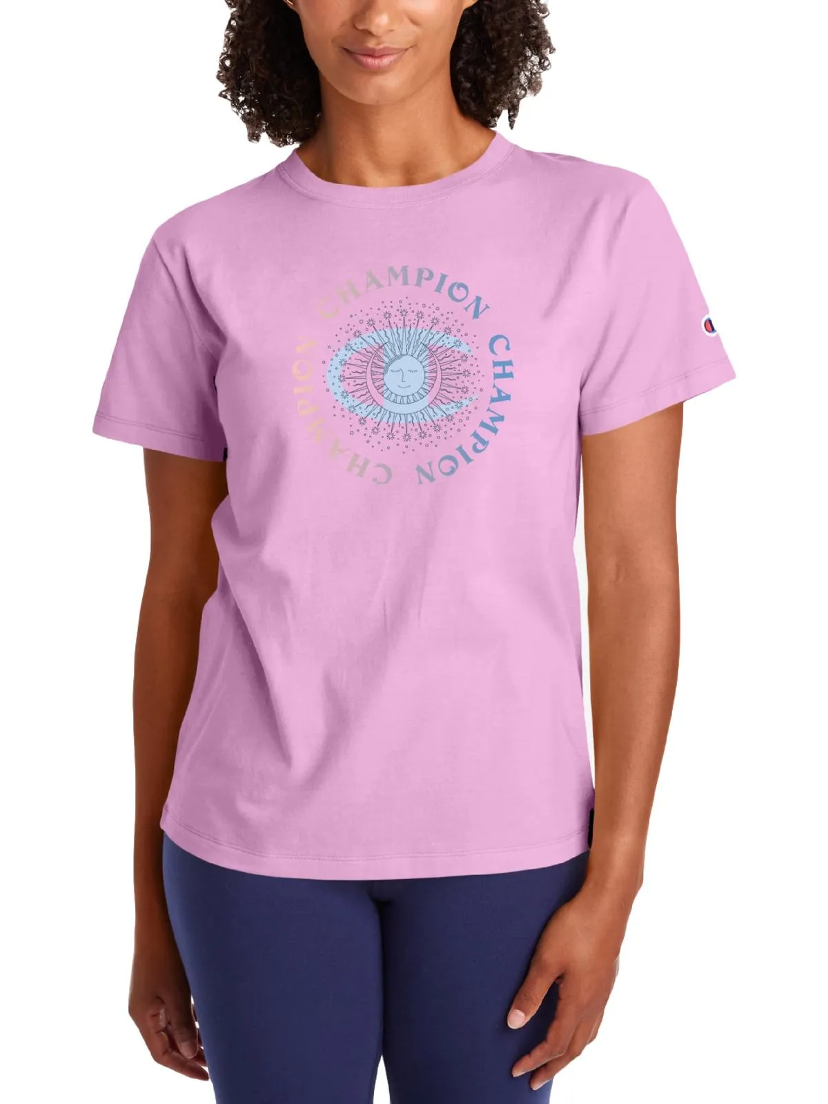 Womens Crewneck Knit Graphic T-Shirt