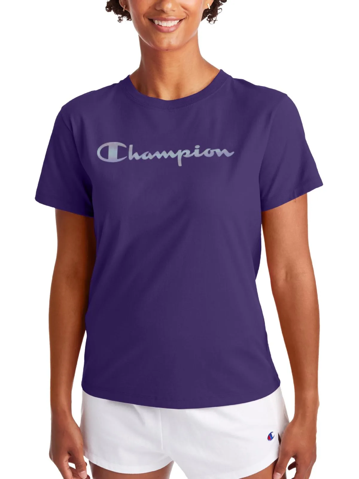 Womens Crewneck Knit Graphic T-Shirt