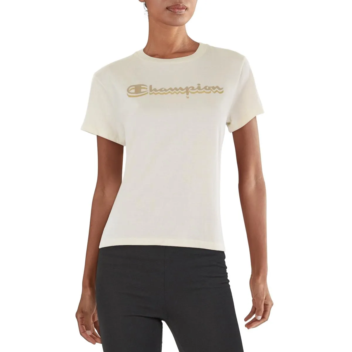 Womens Crewneck Knit Graphic T-Shirt