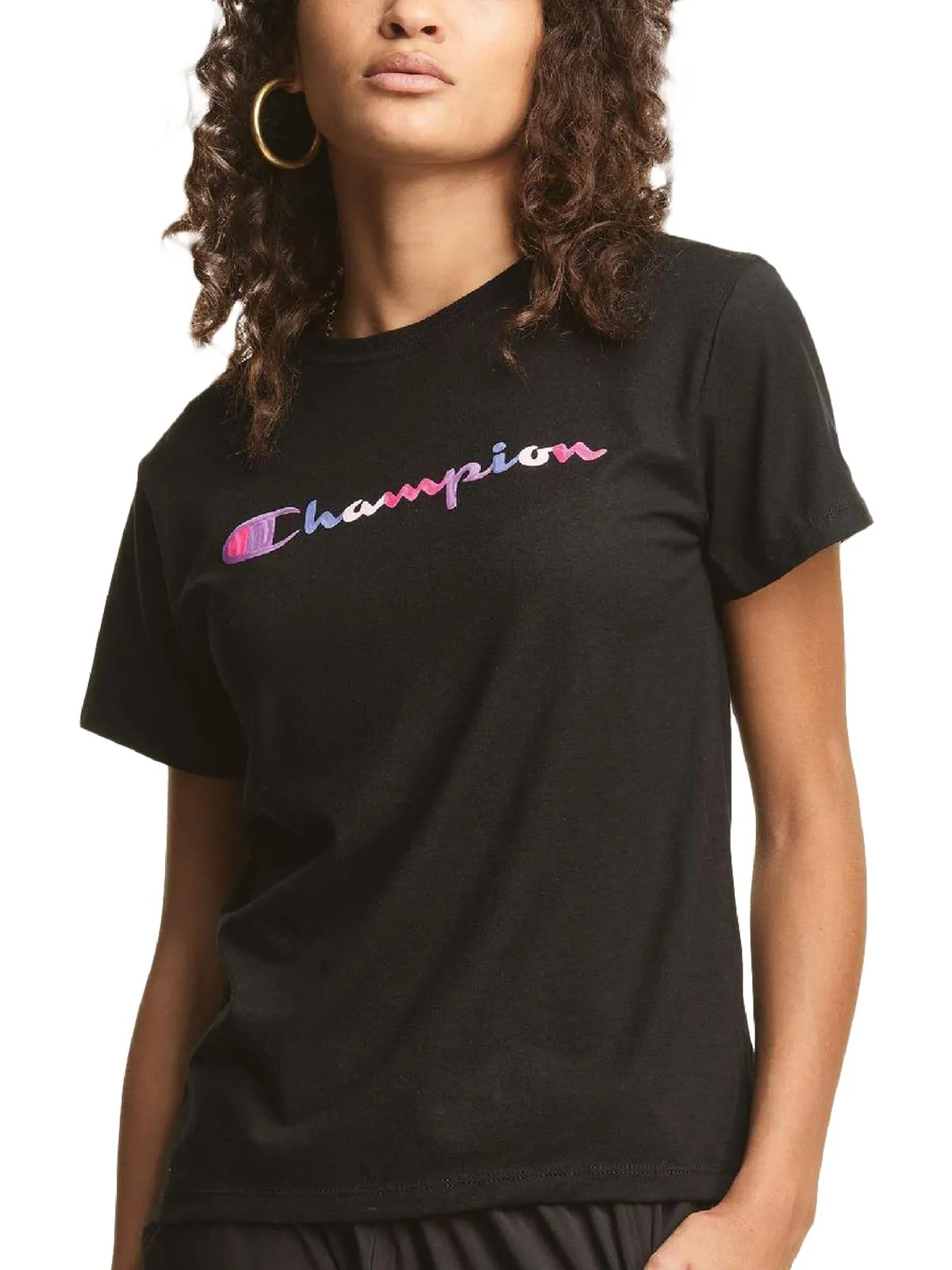 Womens Crewneck Knit Graphic T-Shirt