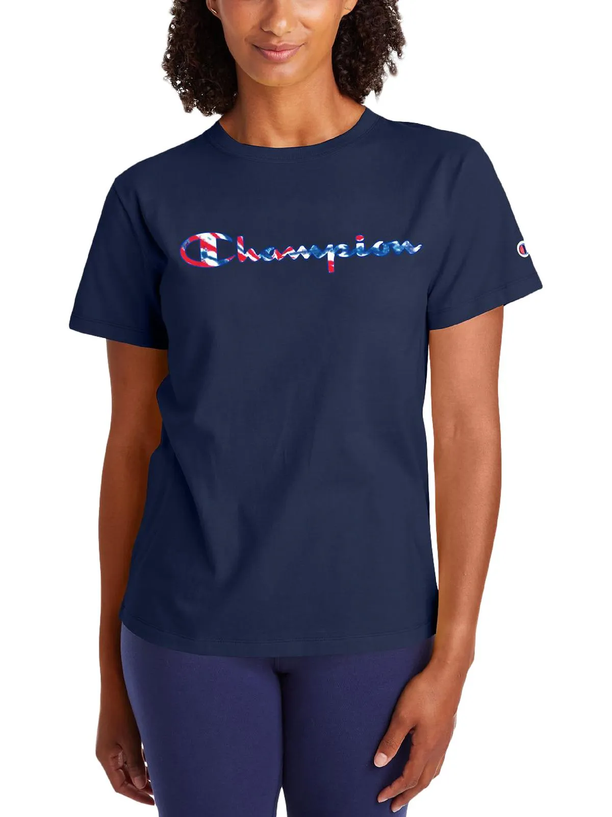 Womens Crewneck Knit Graphic T-Shirt