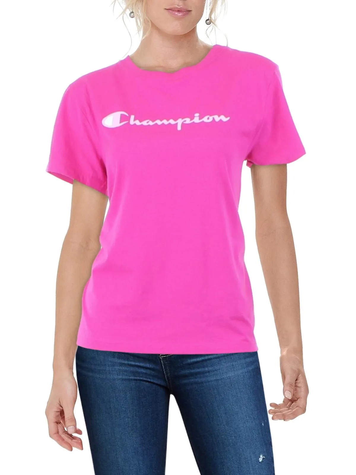Womens Crewneck Knit Graphic T-Shirt