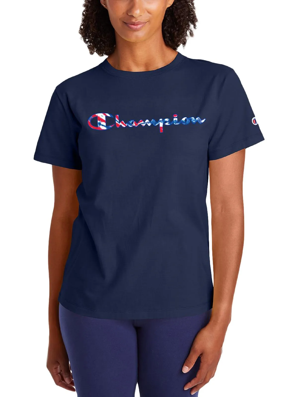 Womens Crewneck Knit Graphic T-Shirt