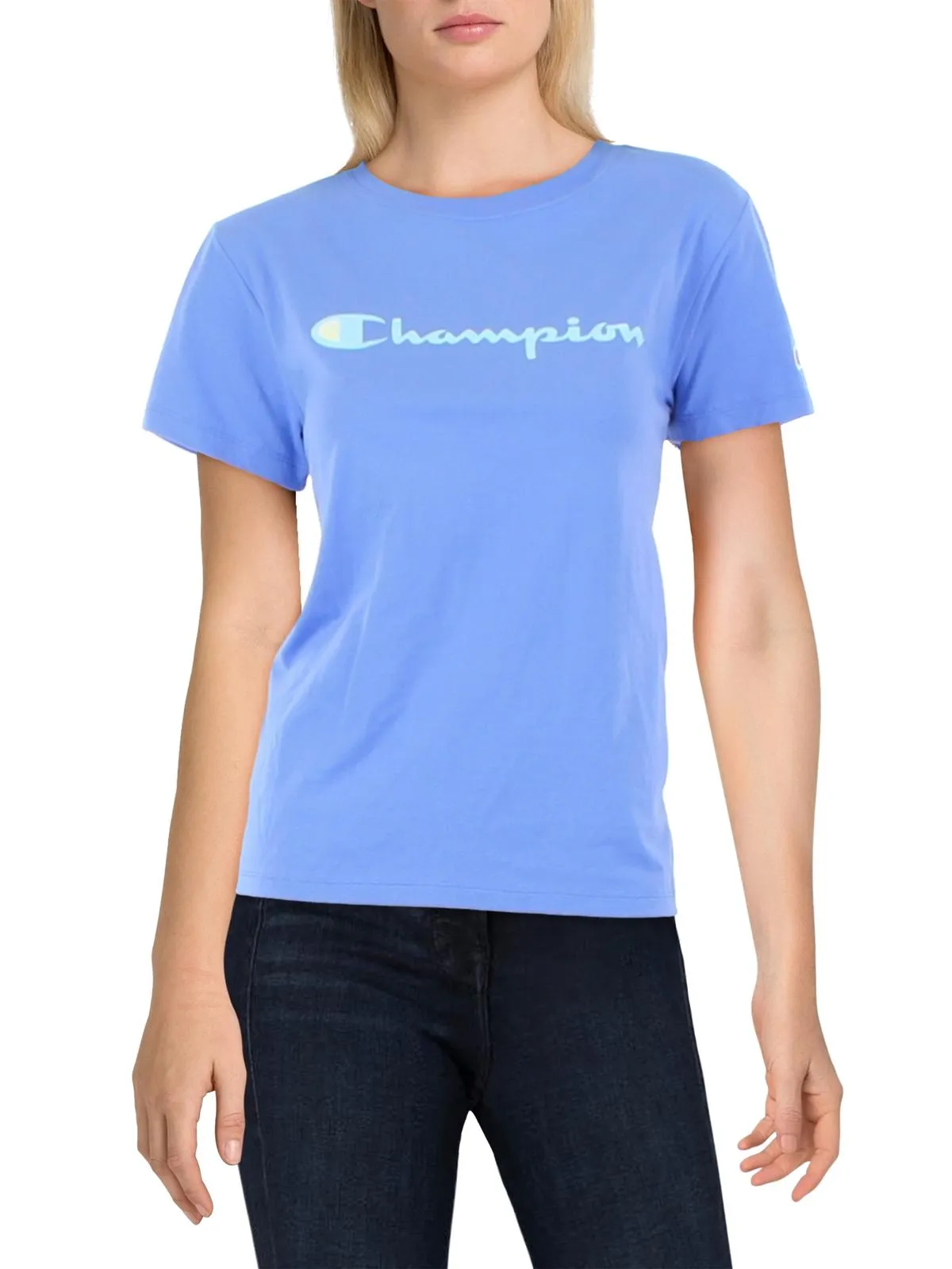Womens Crewneck Knit Graphic T-Shirt