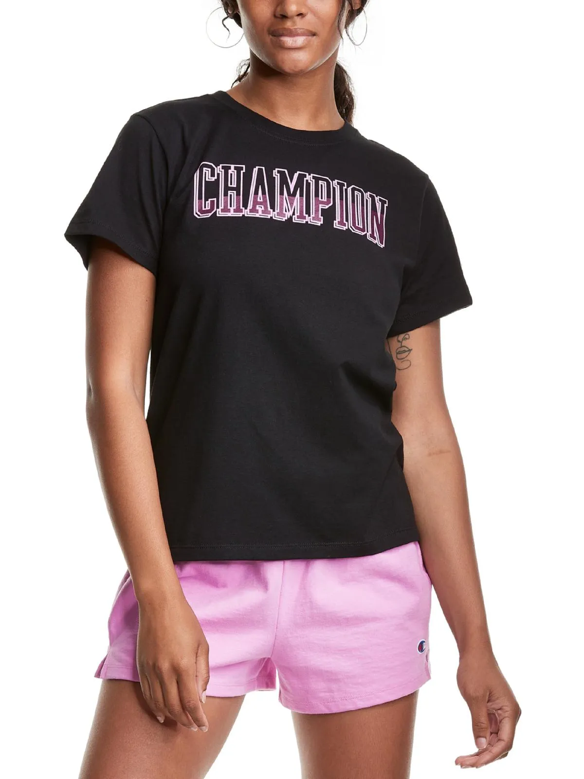 Womens Crewneck Knit Graphic T-Shirt