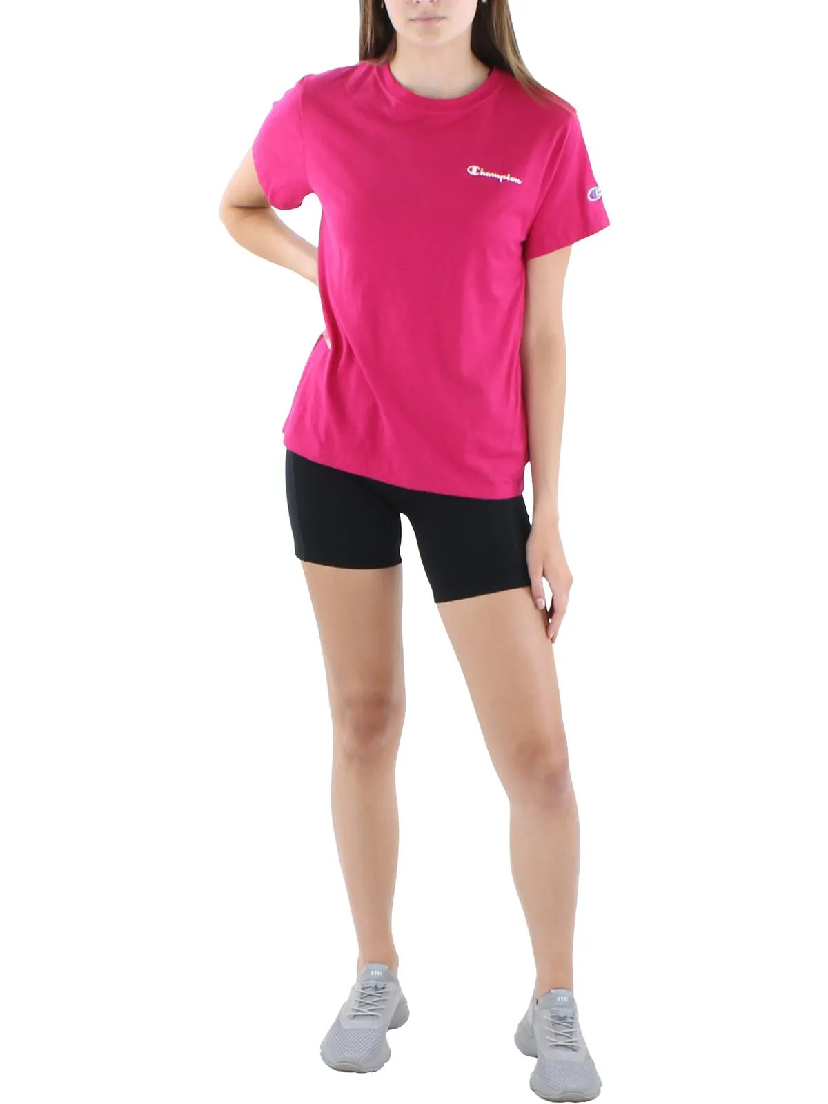 Womens Crewneck Knit Graphic T-Shirt