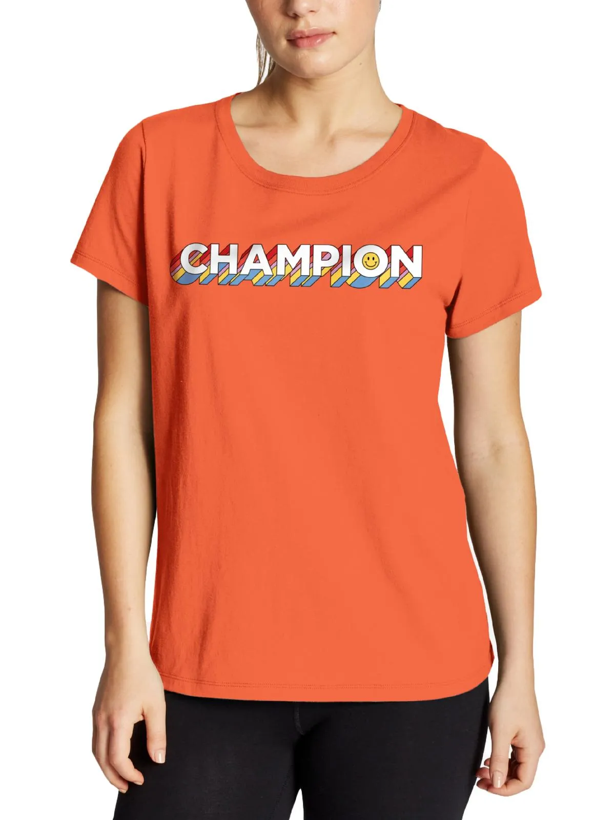 Womens Crewneck Knit Graphic T-Shirt
