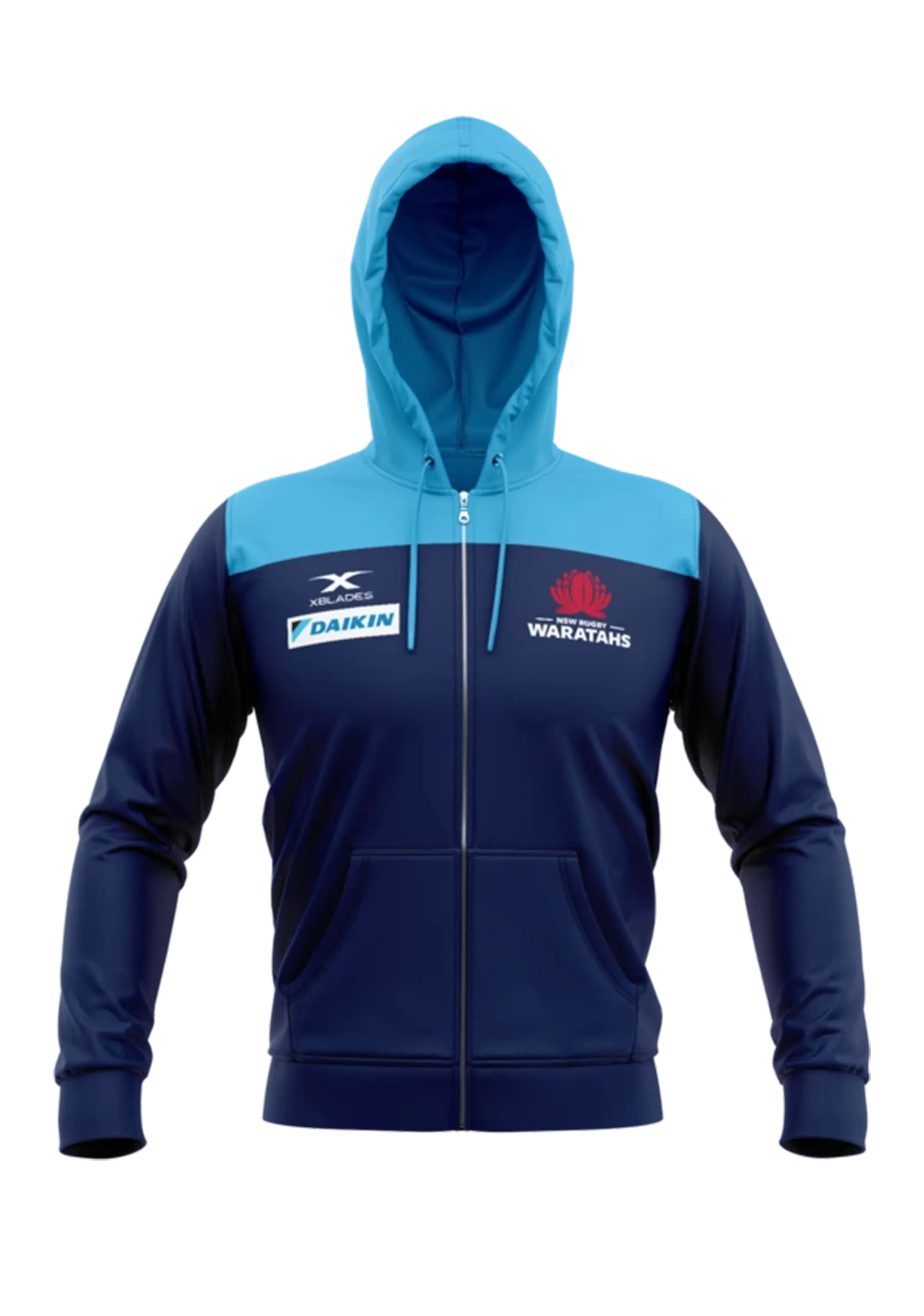Xblades Womens NSW Waratahs Zip up Hoodie 20 <BR> WAR-HOD-L20-W NAVY SKY