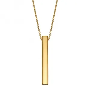 Collier barre verticale gravable plaqué or jaune N4425 Beginnings Jewellery