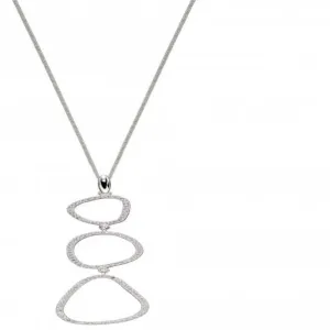 Pendentif goutte en zircone avec contour galet P4840C - Bijoux Beginnings